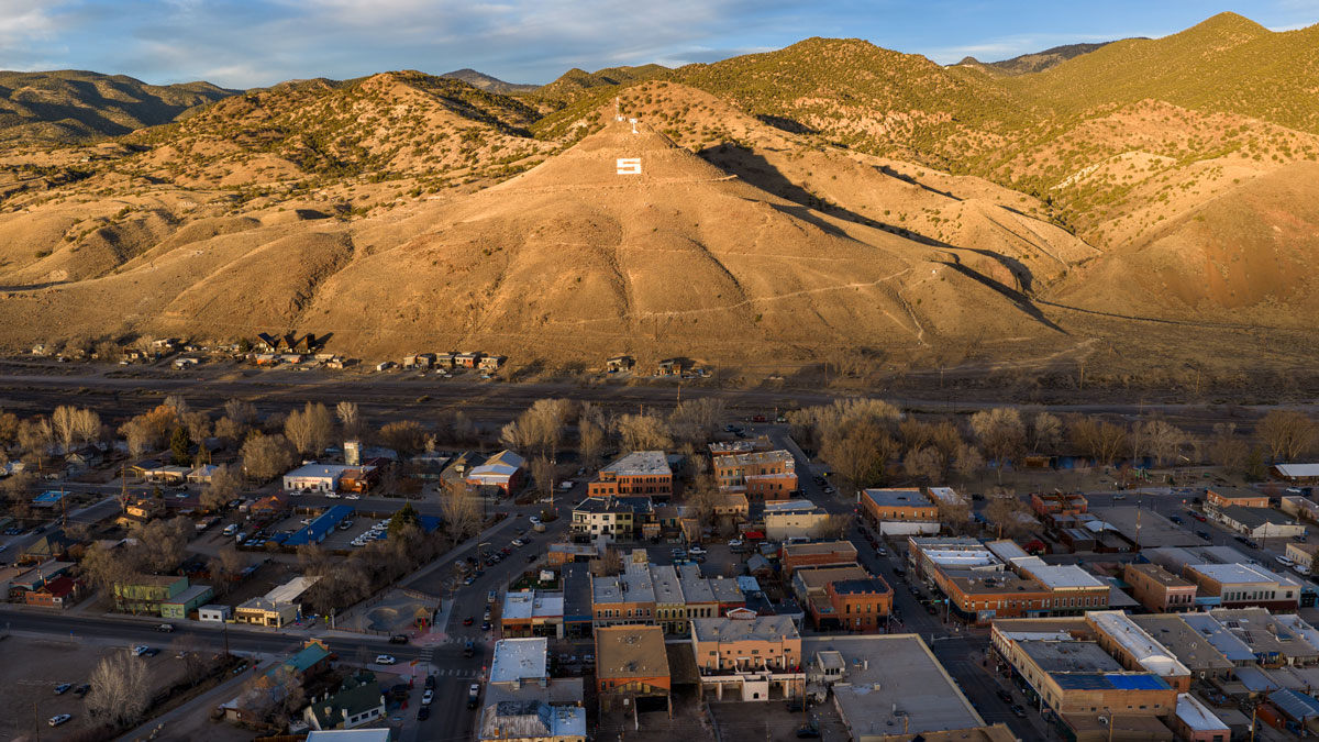 An image of an "S" on a mountainside next to downtown Salida
