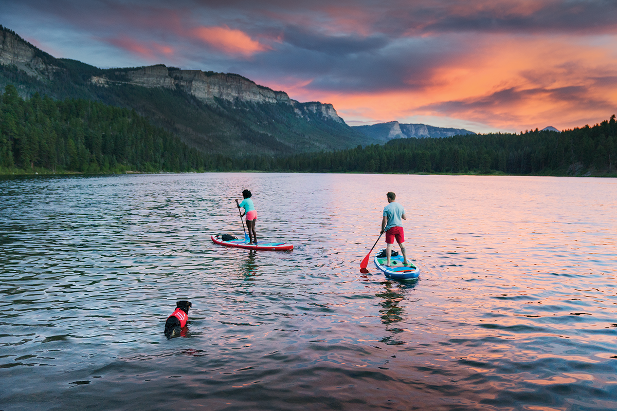 people paddleboarding as part of colorado road trip